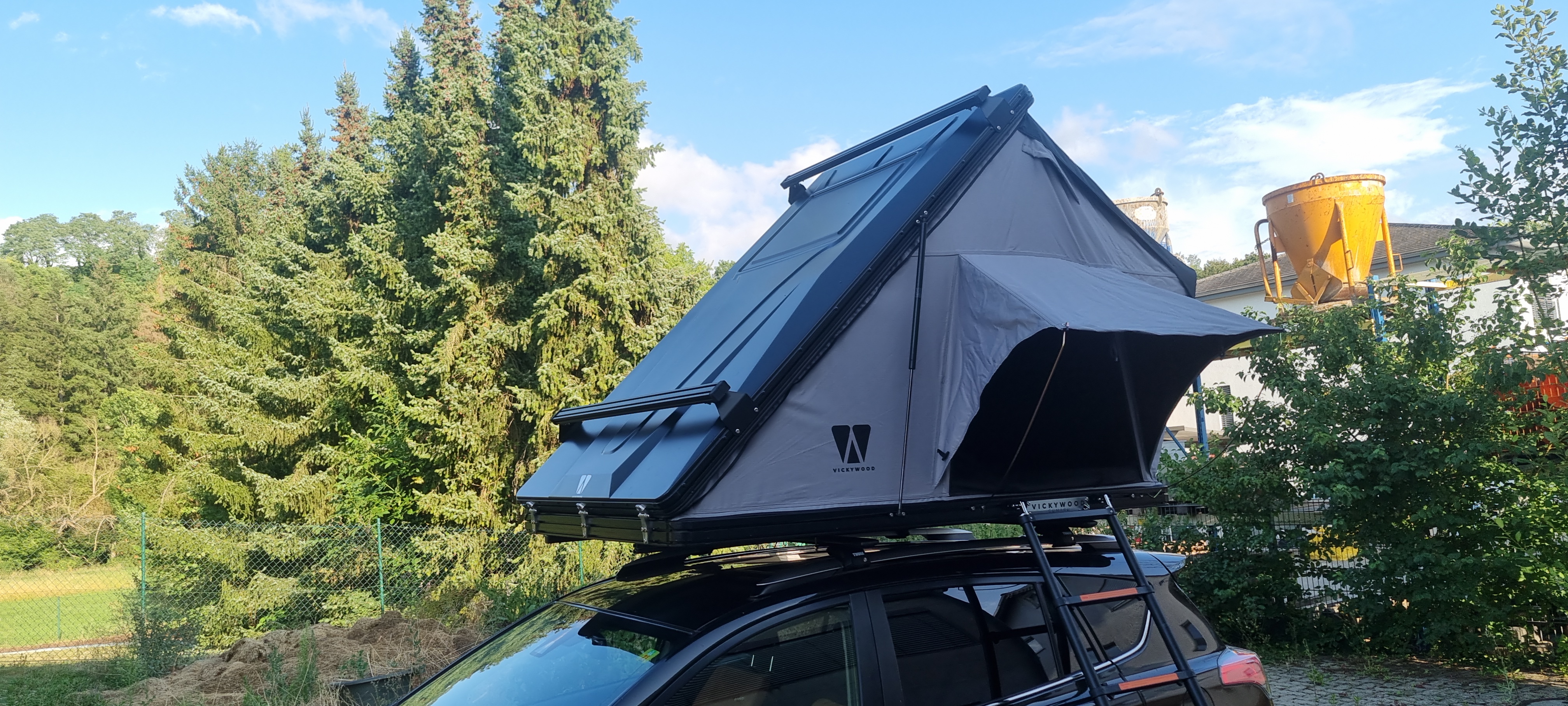 Alu Triangel Dachzelt VICKYWOOD CUMARU 135